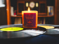 Records in the Living Room Candle